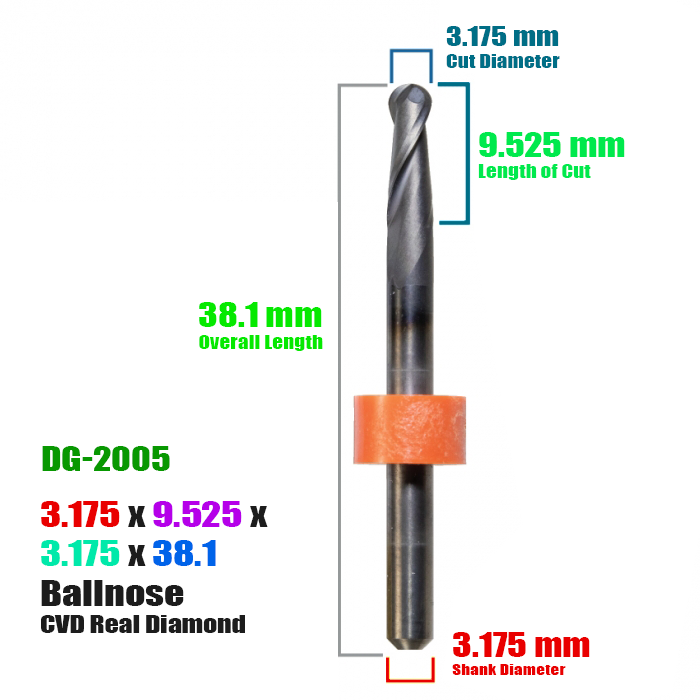CadCam Milling Burs for DIGITAL DENTAL: Diamond Coated - 3.175 MM Diameter - Starcona Dental Supply