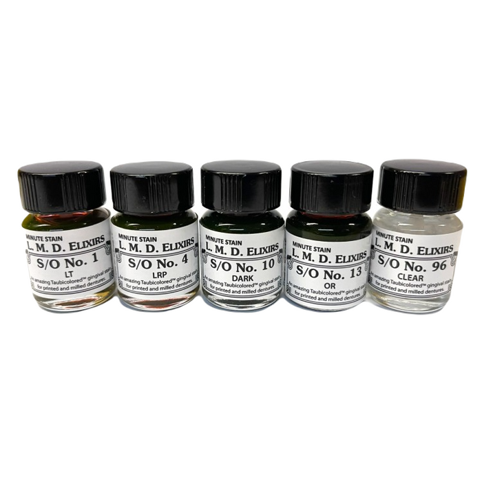 L.M.D. ELIXIRS KIT - Gingival Stains For 3D Printed And Milled PMMA Dentures - Starcona Dental Supply