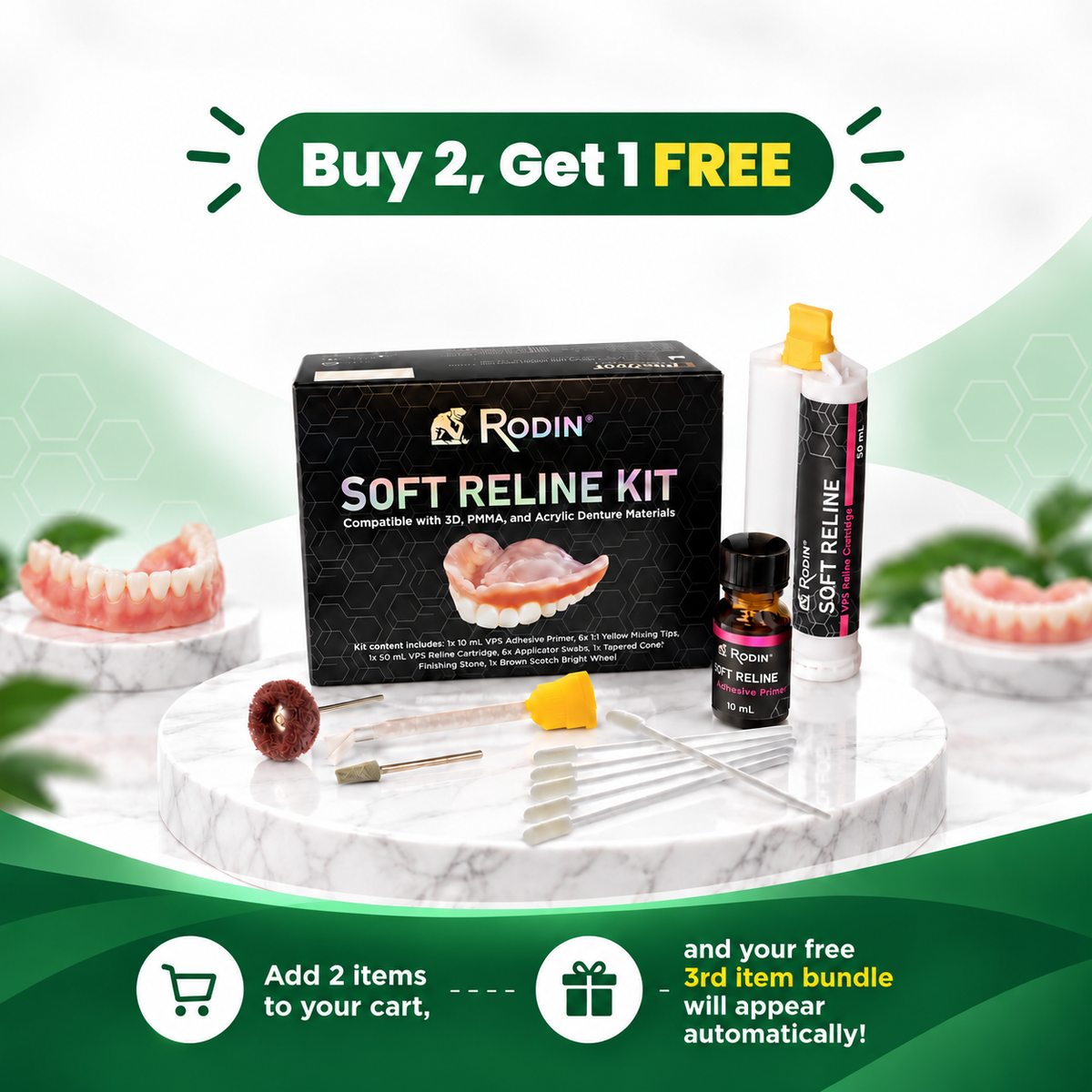 Rodin Soft Reline Kit (2 + 1 Promotion)