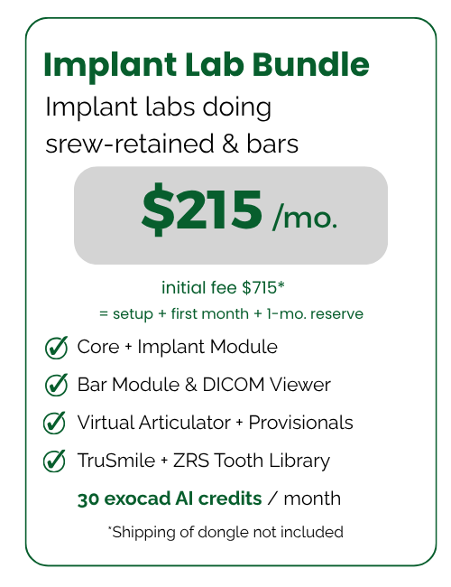 exocad (Subscription) Implant Bundle