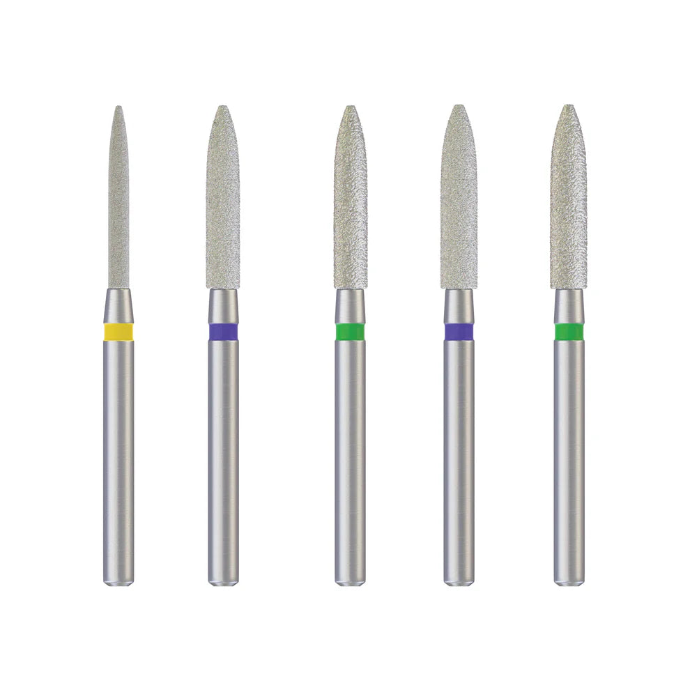 Diamond Pointed Cylinder Burs 22mm 10pcs ((ISO-245) Turbine)