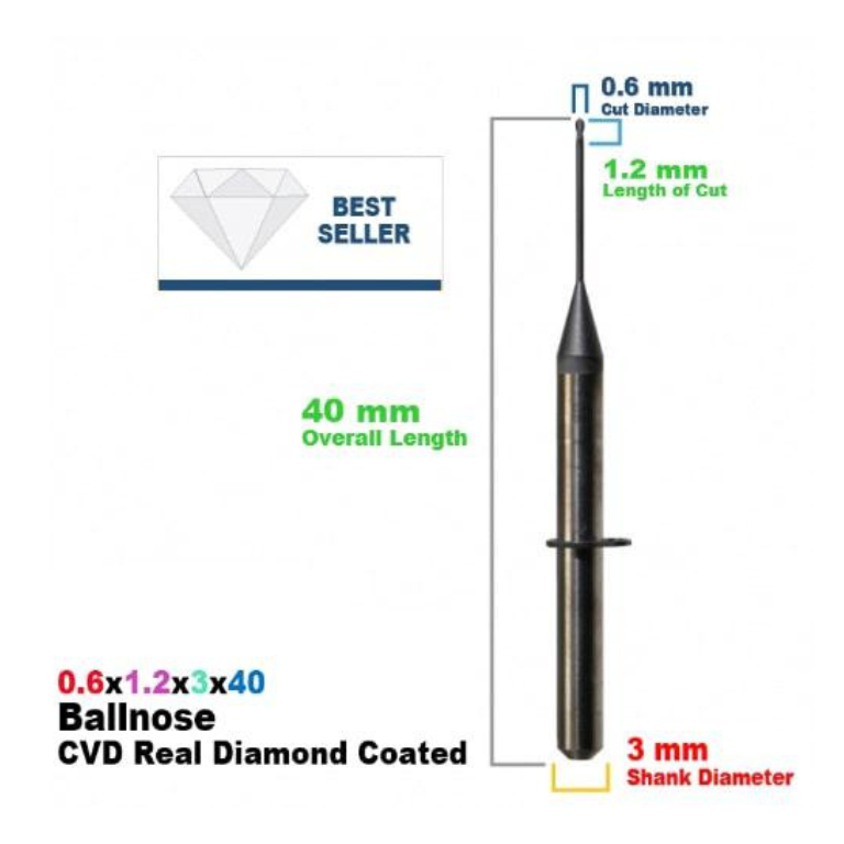 JENSEN: Diamond Coated CadCam Milling Burs