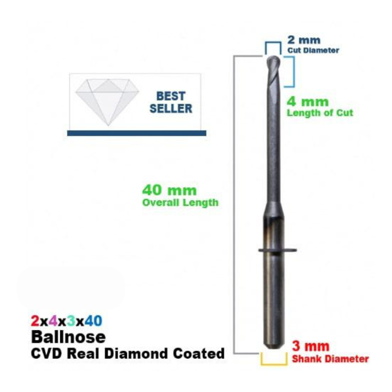 JENSEN: Diamond Coated CadCam Milling Burs