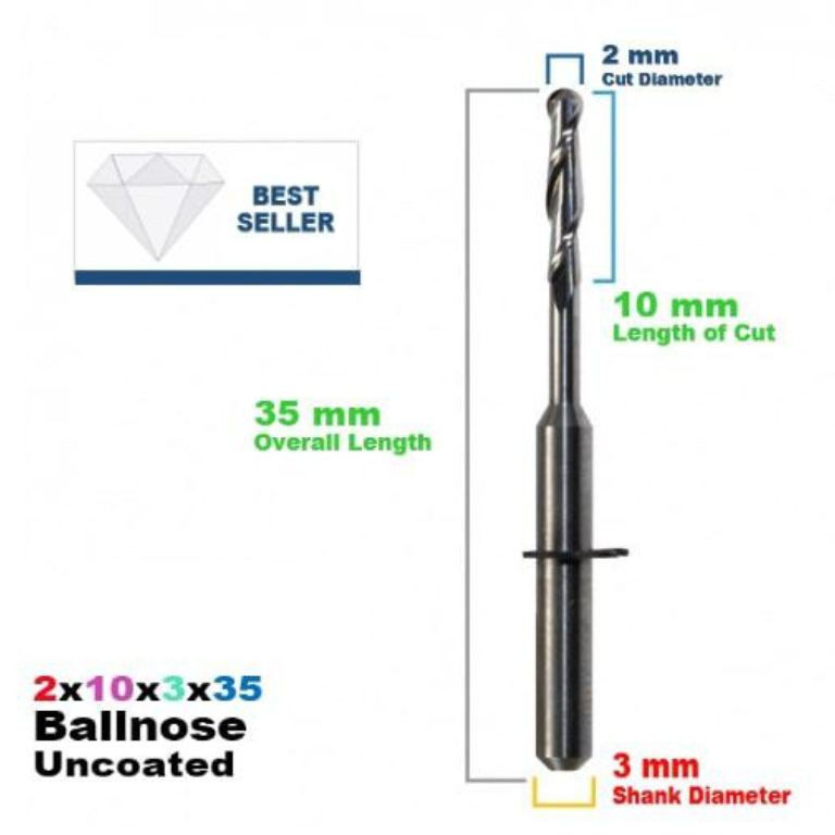 JENSEN: Carbide Uncoated CadCam Milling Burs