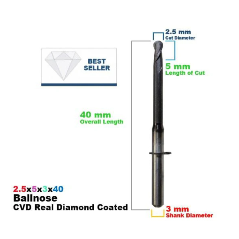 WIELAND SELECT HYBRID: CVD Diamond Coated  CadCam Milling Burs