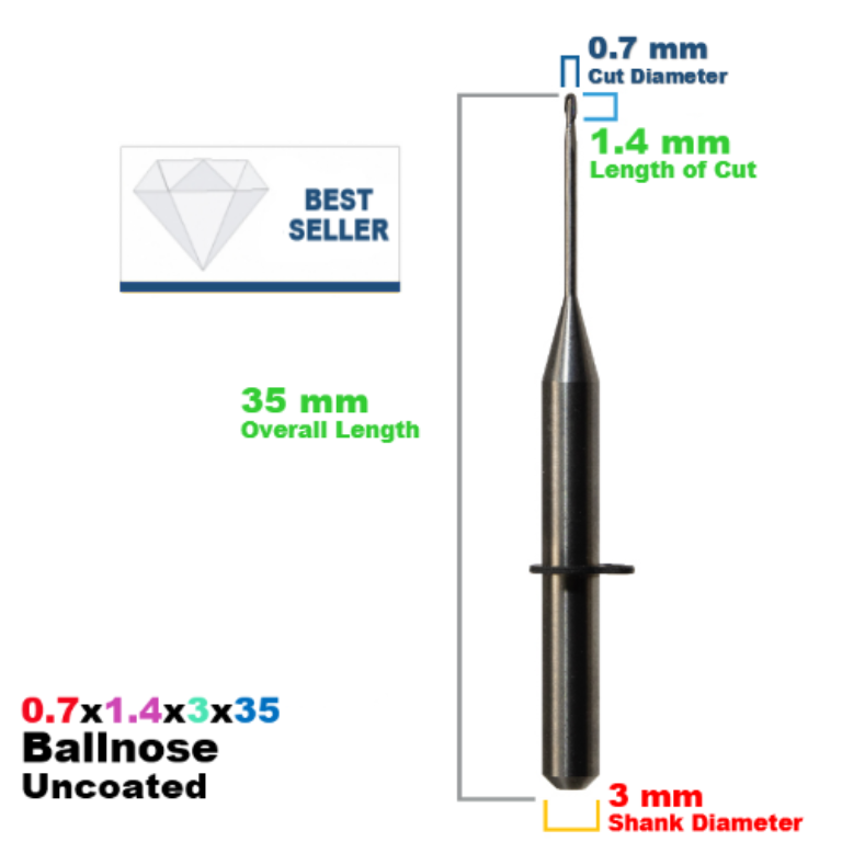 WIELAND MINI: Carbide Uncoated CadCam Milling Burs