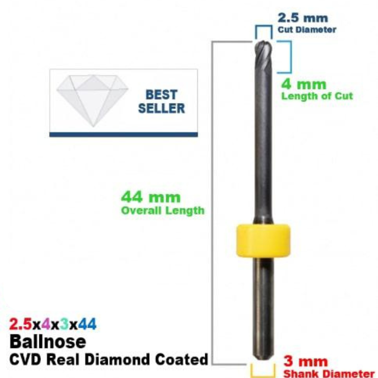SIRONA MC X5: Diamond Coated CadCam Milling Burs