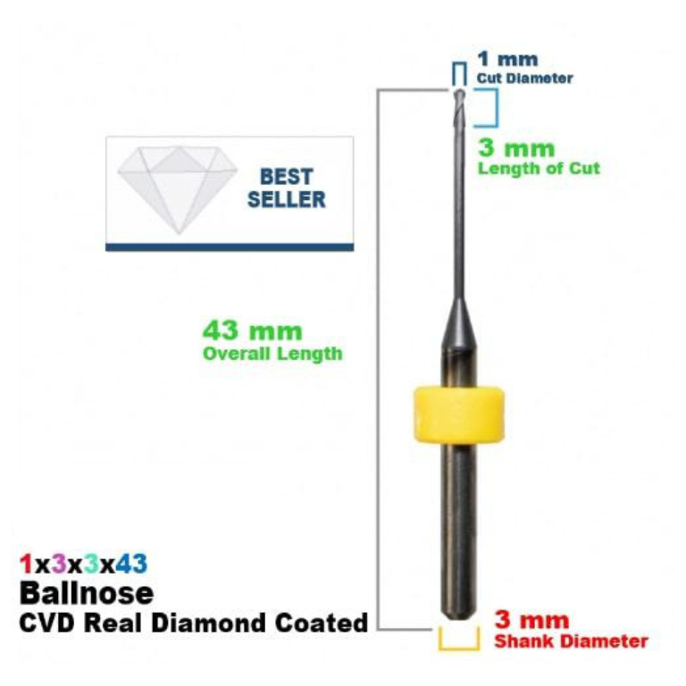SIRONA MC X5: Diamond Coated CadCam Milling Burs