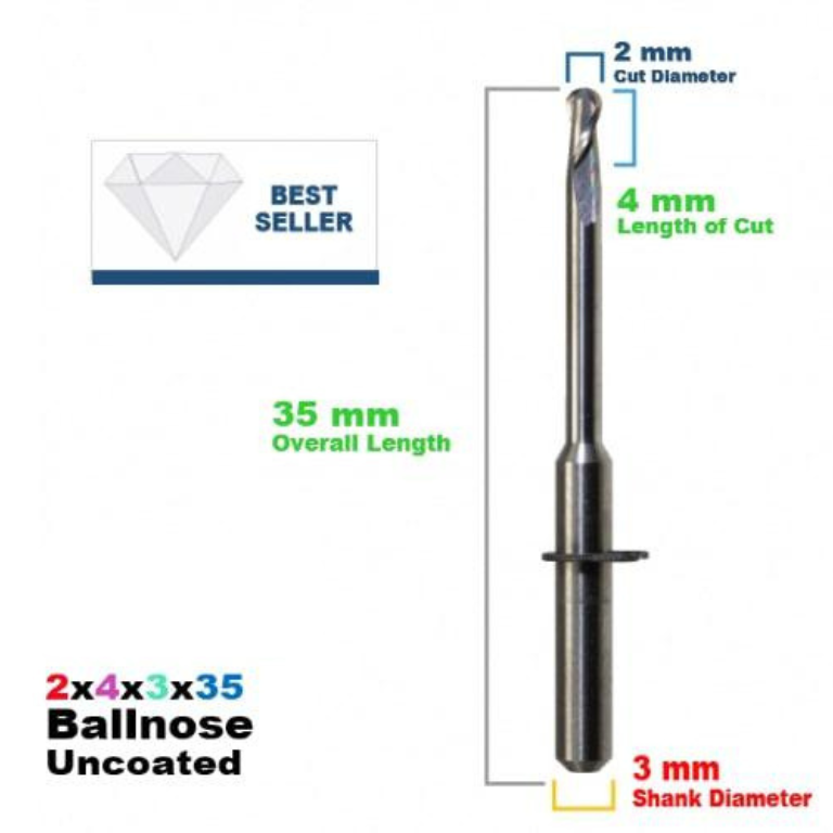 JENSEN: Carbide Uncoated CadCam Milling Burs