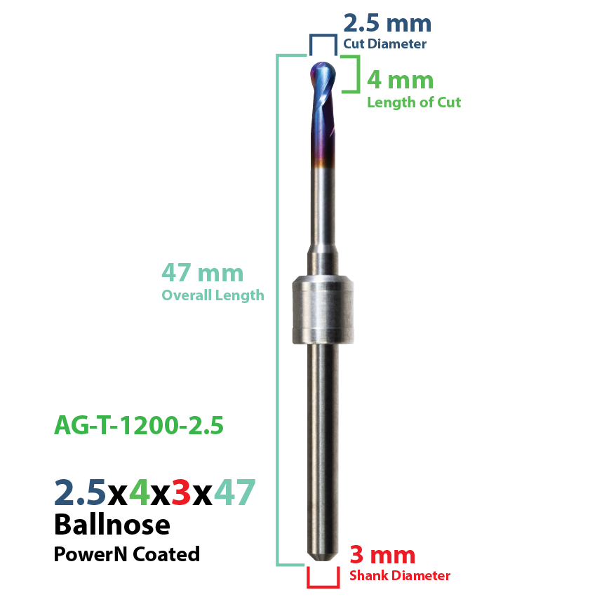 CadCam Milling Burs for Amann Girrbach: Power N Coated - 2.5 MM - Starcona Dental Supply