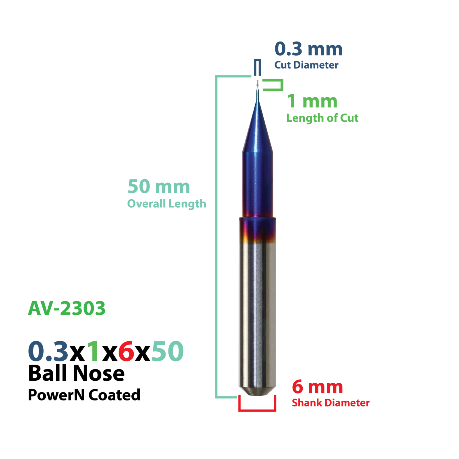 CadCam Milling Burs for Arum Axsys Versamill: Power N Coated 0.3 MM - Starcona Dental Supply