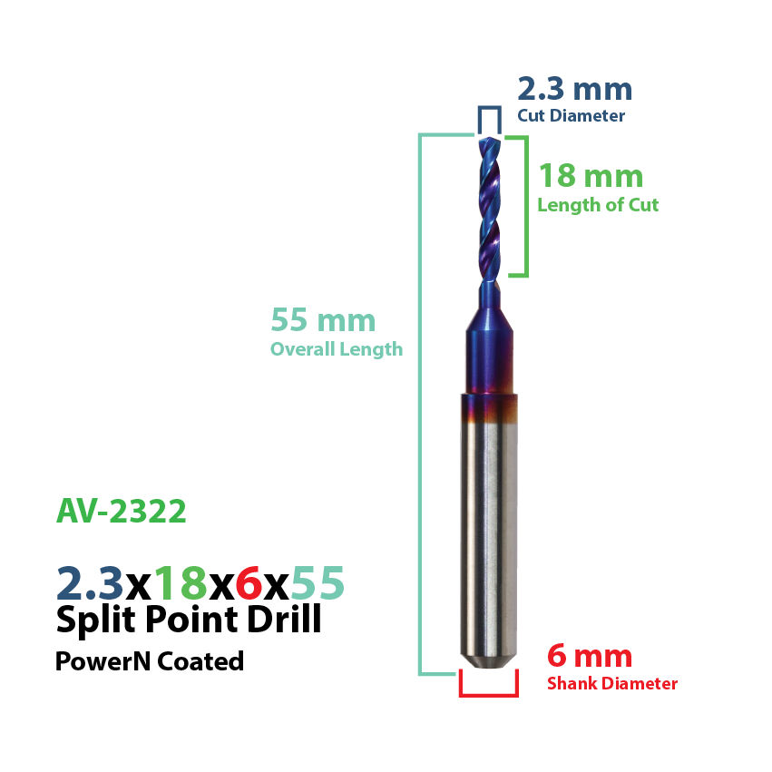 CadCam Milling Burs for Arum Axsys Versamill: Power N  Coated 2.3 MM