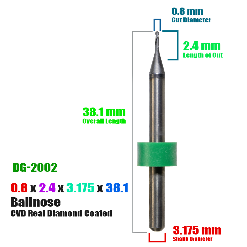 CadCam Milling Burs for DIGITAL DENTAL: Diamond Coated - 0.8 MM Diameter - Starcona Dental Supply