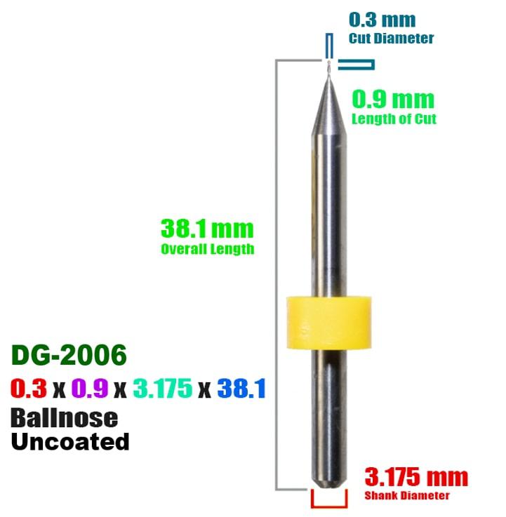 CadCam Milling Burs for DIGITAL DENTAL: Carbide Uncoated - 0.3 MM Diameter - Starcona Dental Supply