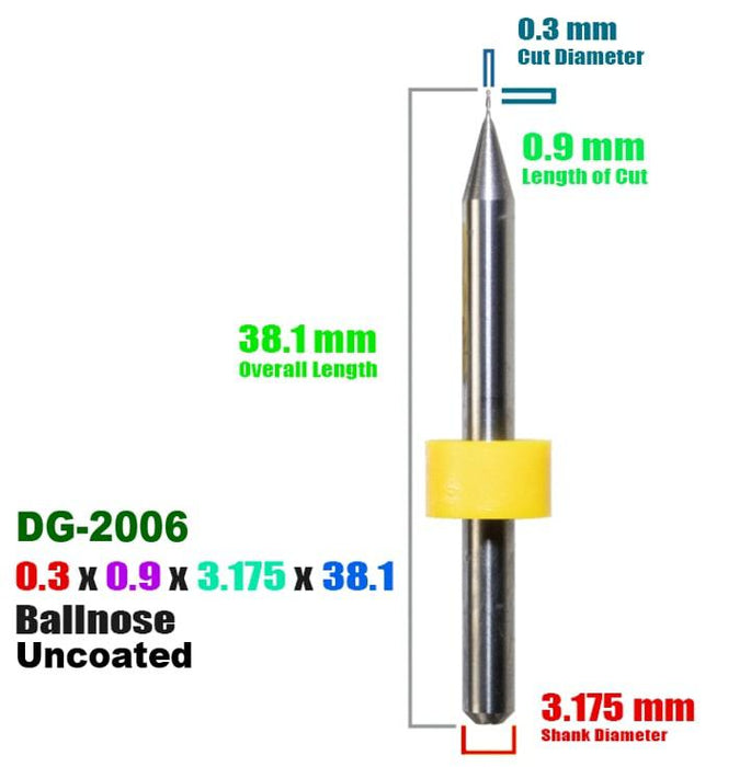 CadCam Milling Burs for DIGITAL DENTAL: Carbide Uncoated - 0.3 MM Diameter - Starcona Dental Supply