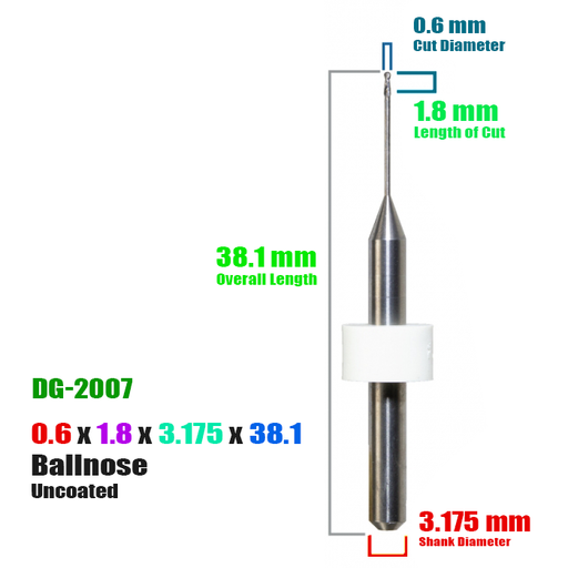 CadCam Milling Burs for DIGITAL DENTAL: Carbide Uncoated - 0.6 MM Diameter - Starcona Dental Supply