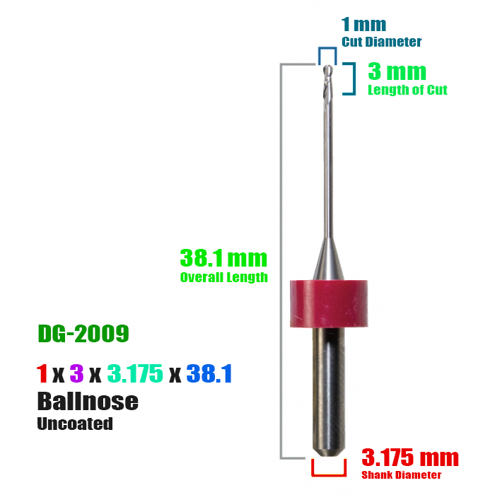 CadCam Milling Burs for DIGITAL DENTAL: Carbide Uncoated - 1 MM Diameter - Starcona Dental Supply