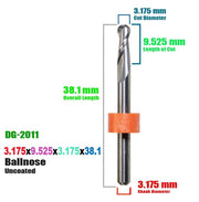 CadCam Milling Burs for DIGITAL DENTAL: Carbide Uncoated - 3.175 MM Diameter - Starcona Dental Supply