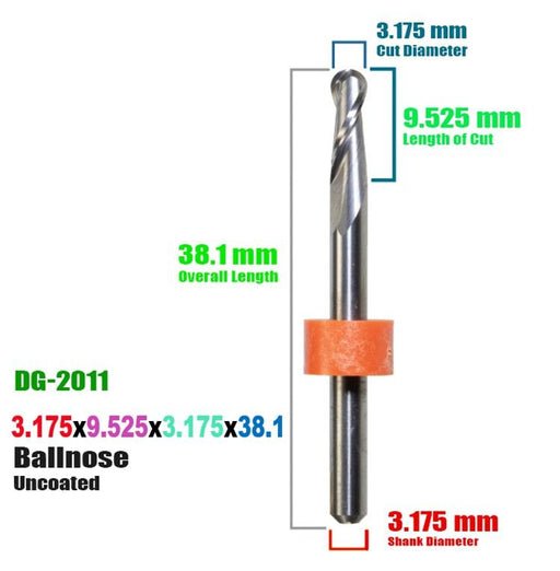 CadCam Milling Burs for DIGITAL DENTAL: Carbide Uncoated - 3.175 MM Diameter - Starcona Dental Supply