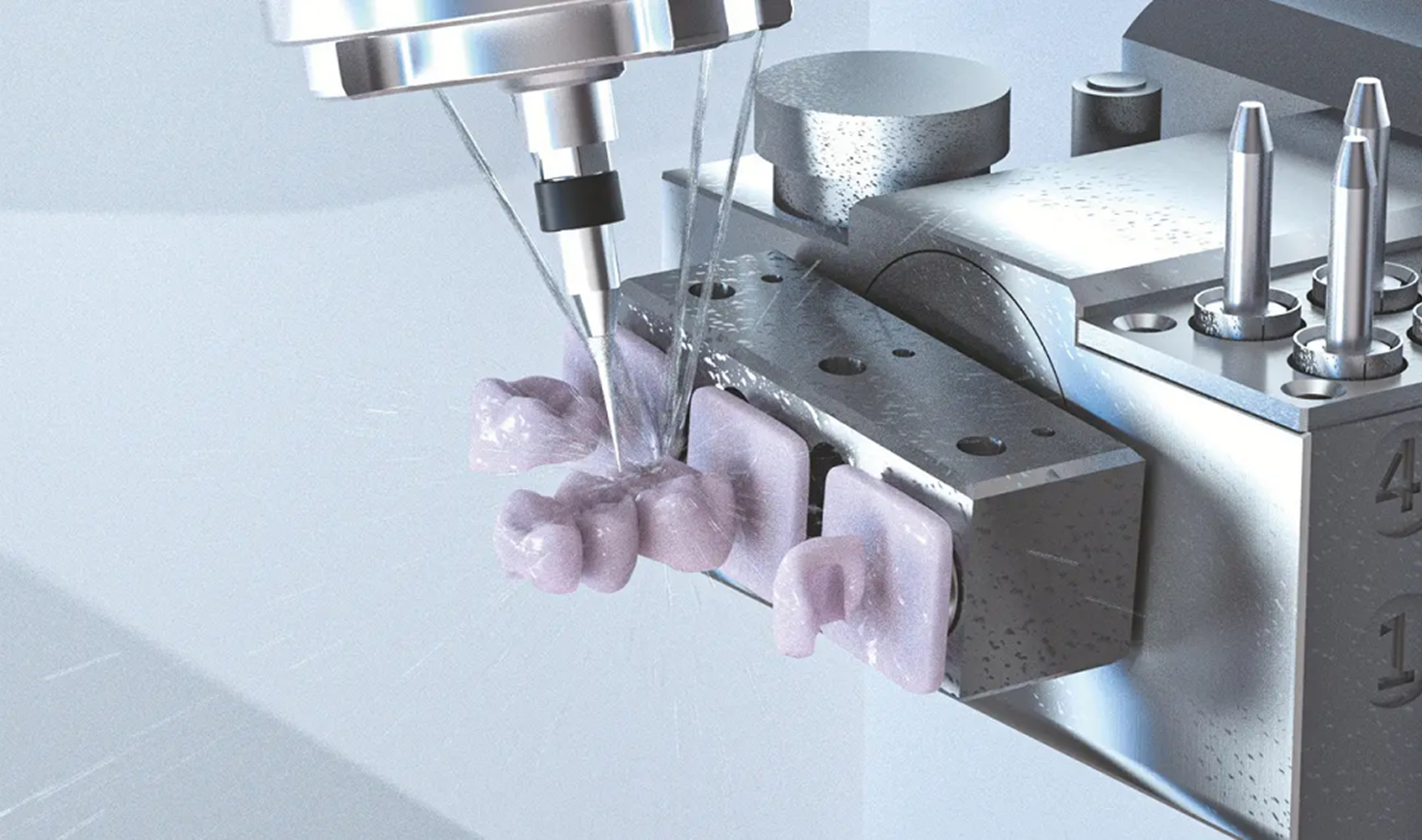 Pure water milling on dental restoration