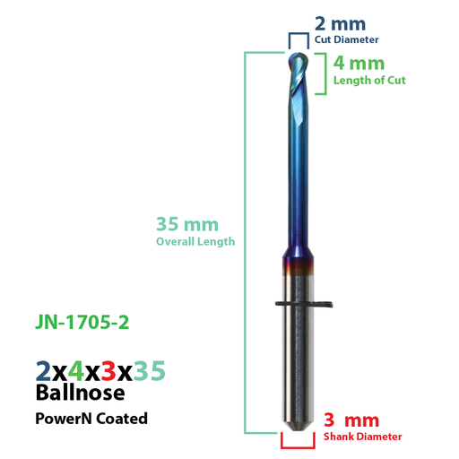 CadCam Milling Burs for JENSEN: Power N Coated - 2 MM - Starcona Dental Supply