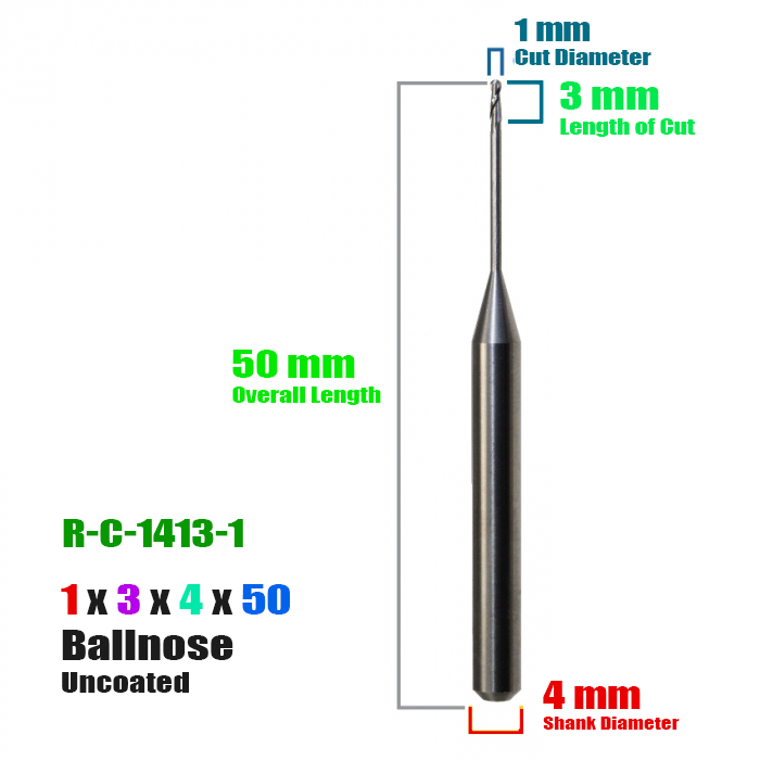 ROLAND: Carbide Uncoated CadCam Milling Burs