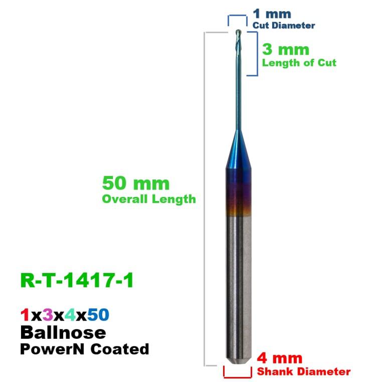 CadCam Milling Burs for Roland: PowerN Coated 1 MM - Starcona Dental Supply
