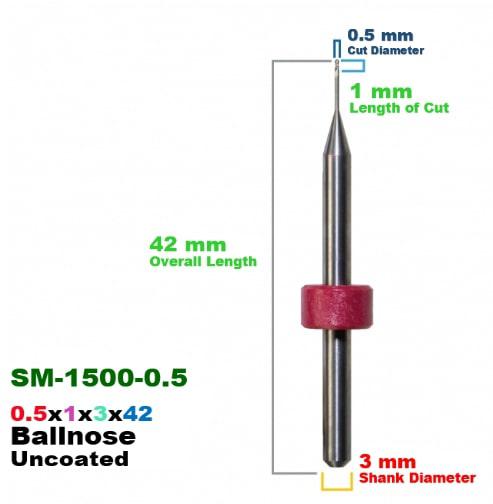CadCam Milling Burs for Sirona MC X5: Carbide Uncoated 0.5 MM - Starcona Dental Supply