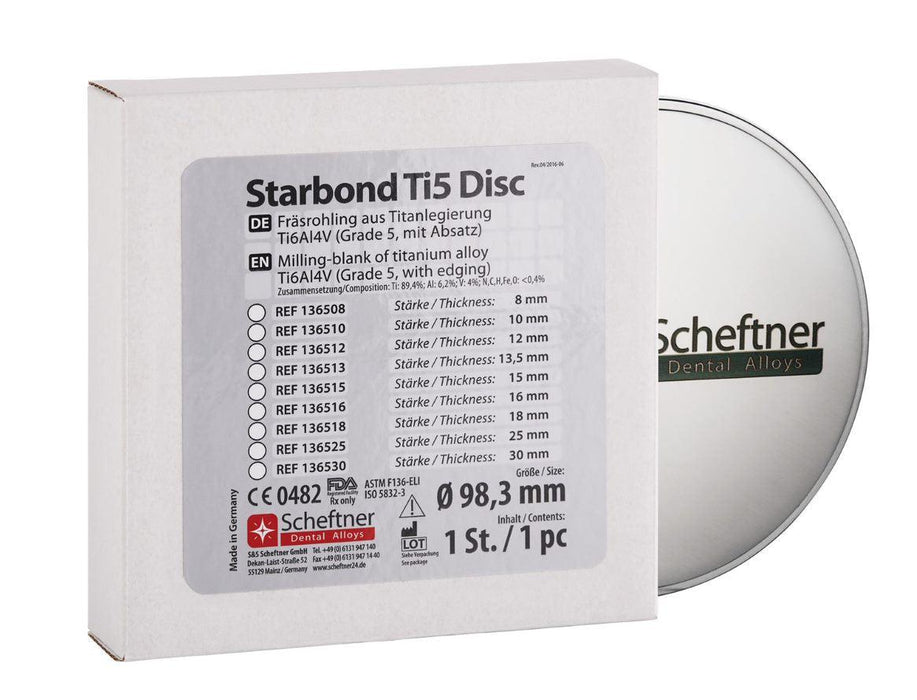 Scheftner Milling Disk  Starbond Titanium 5 - Starcona Dental Supply
