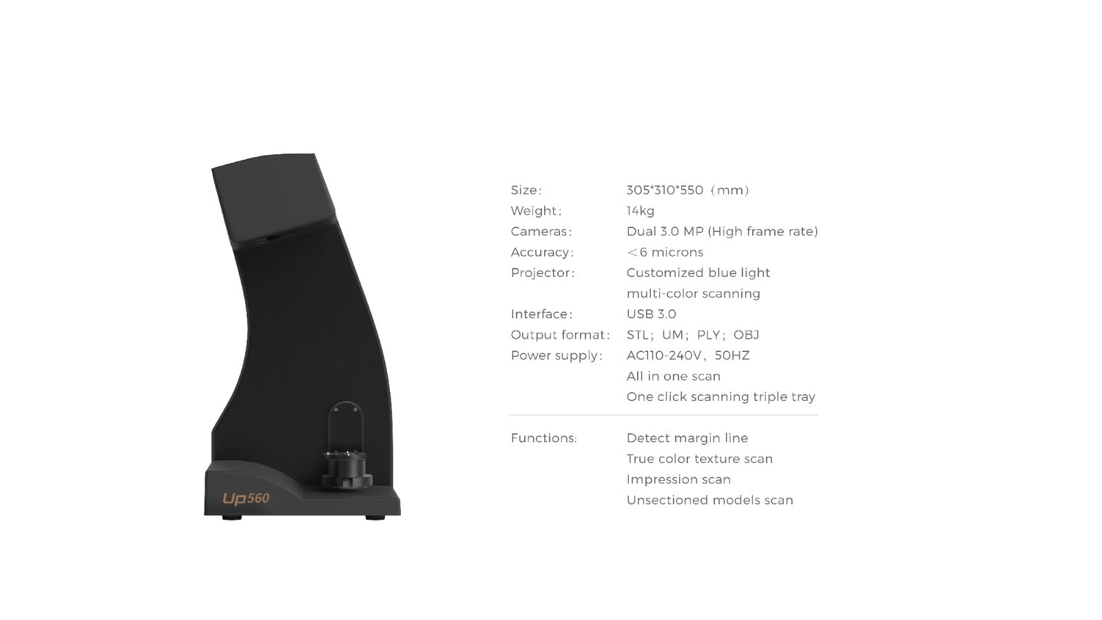 Ultra High Speed 3D Dental Scanner, UP560 - Starcona Dental Supply