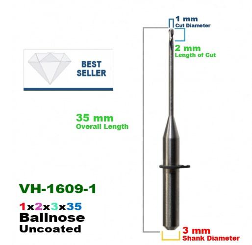 VHF: Carbide Uncoated CadCam Milling Burs