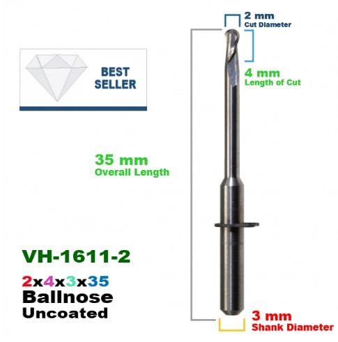 VHF: Carbide Uncoated CadCam Milling Burs