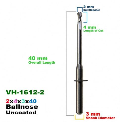 VHF: Carbide Uncoated CadCam Milling Burs