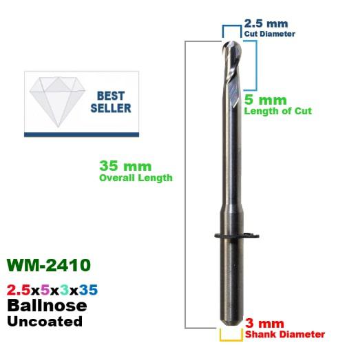 WIELAND MINI: Carbide Uncoated CadCam Milling Burs