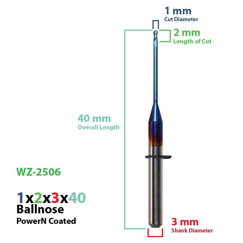 CadCam Milling Burs for Wieland Select Hybrid: Power N Coated 1 MM - Starcona Dental Supply
