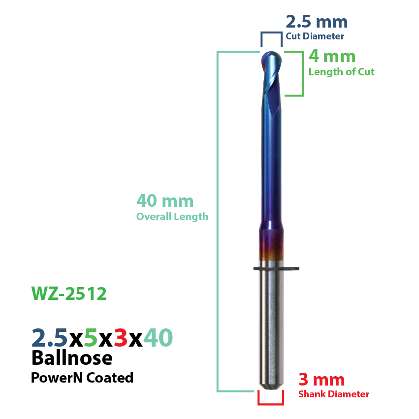 CadCam Milling Burs for Wieland Select Hybrid: Power N Coated 2.5 MM - Starcona Dental Supply